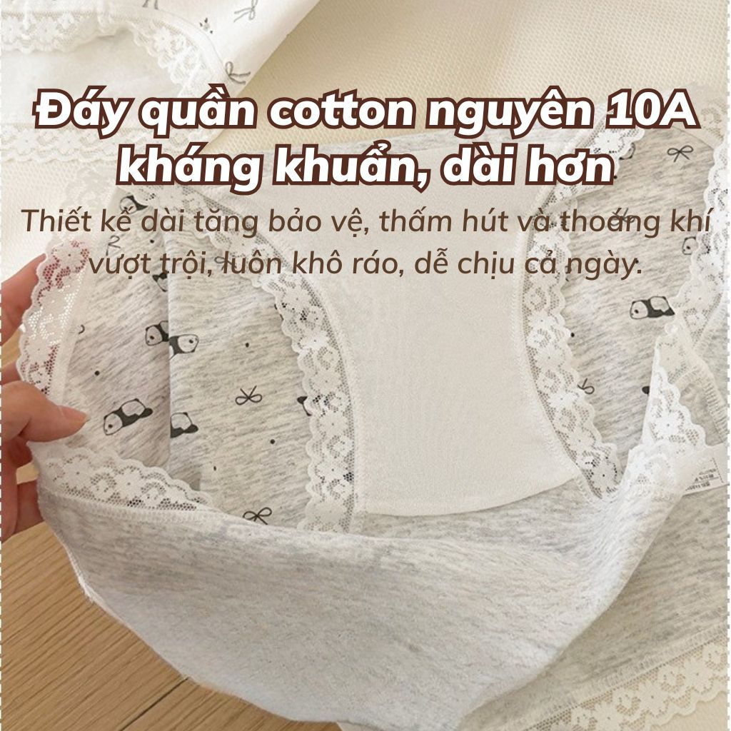 Quần lót nữ cotton cao cấp dày dặn thấm hút mồ hồi cạp vừa tôn dáng đáy lót kháng khuẩn LANIXA L5228