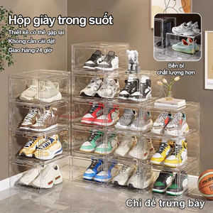 Hộp Đựng Giày Trong Suốt | Hộp Dựng Giày Nhựa Cứng Size Lớn​ Kín Đáo​ Chống Bụi