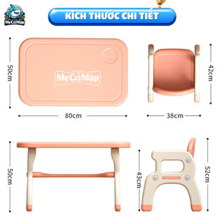 Bộ Bàn Học Cho Bé Chất Liệu Nhựa Nguyên Sinh Cao Cấp Dày Dặn Chắc Chắn, 2IN1 Làm Bàn Ăn Tiện Lợi YY01