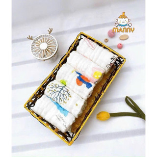 Sét 5 khăn sữa nhăn Manny 6 lớp hàng chính hãng cao cấp