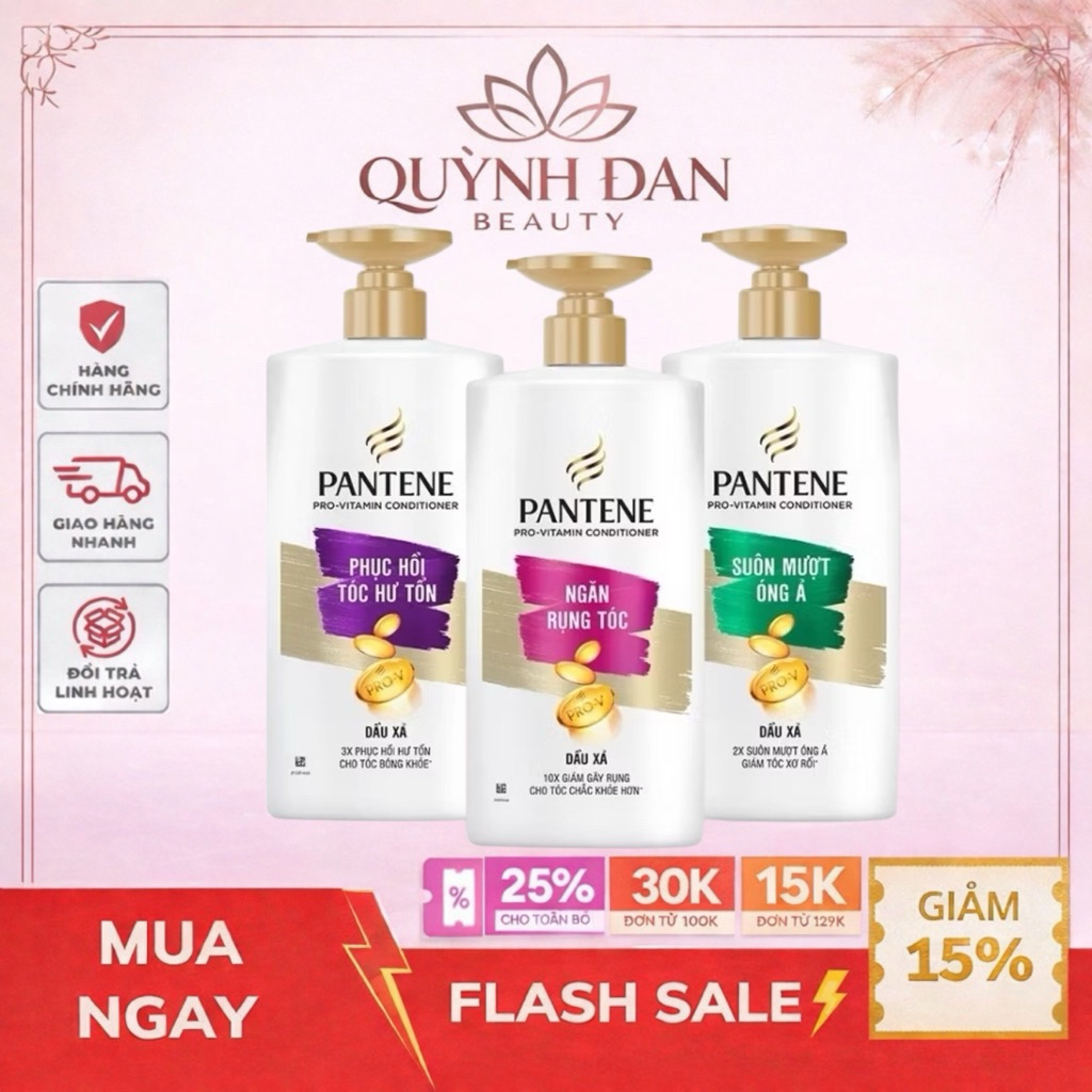 Dầu Xả PANTENE chai 650ml Ngăn Rụng Tóc / Mượt Mà Óng Ả / Chăm Sóc Hư Tổn