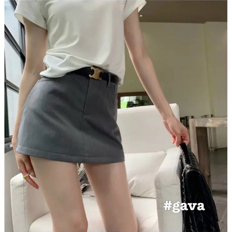 Chân Váy Ngắn Dáng Chữ A chất liệu xước hàn dày đẹp đứng form váy