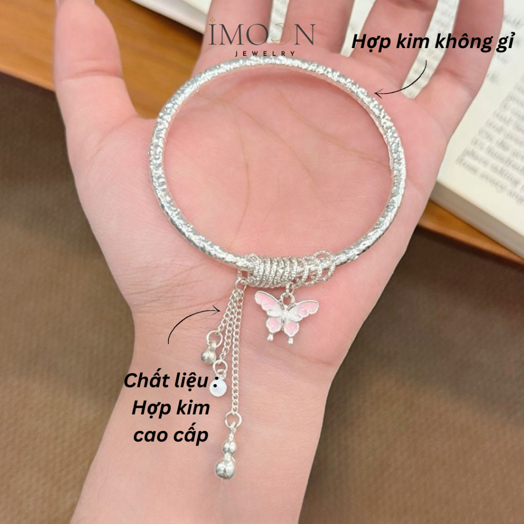 Lắc tay nữ hợp kim cao cấp Mộng Điệp, vòng tay nữ không gỉ Imoon Jewelry