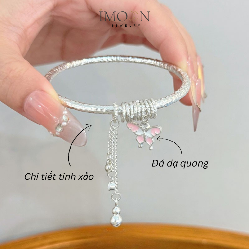 Lắc tay nữ hợp kim cao cấp Mộng Điệp, vòng tay nữ không gỉ Imoon Jewelry