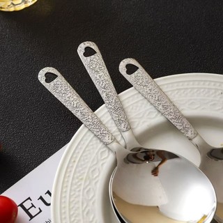 (Giá khuyến mãi)Thìa Múc Cơm Vá Canh Muỗng Mukbang Bản Lớn Cán Nhám Inox 304 Dày Xịn Có Lỗ Treo