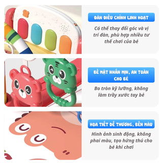 Thảm Nhạc Cho Bé Sơ Sinh, Thảm Đàn Piano Cho Bé Kèm Đồ Chơi Hình Thú Ngộ Nghĩnh, Mẫu Mới Nhất 2026