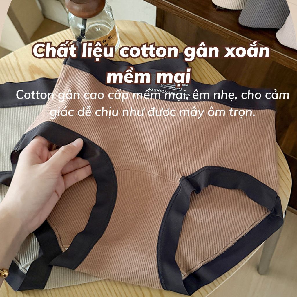 Quần lót nữ cotton cao cấp dày dặn thoáng mát đáy lót 2 lớp lưới thoáng khí kháng khuẩn LANXA L5646