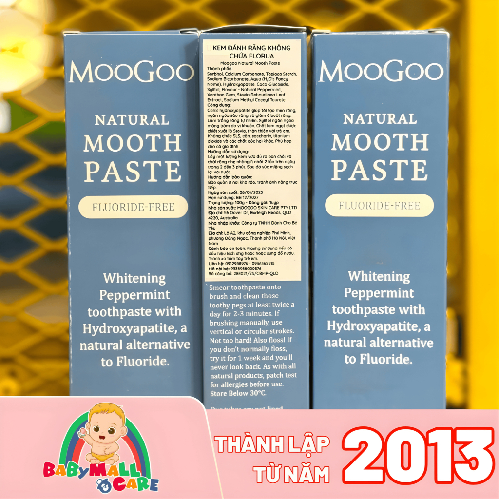 Kem Đánh Răng Moogoo Natural Mooth Paste 100g Hỗ Trợ Làm Sạch Răng Dịu Nhẹ | Babymall&Care