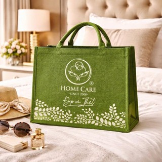 Túi Vải Đay Home Care - Túi Đựng Đồ Bỉm Sữa Cho Mẹ Bầu Đi Sinh Có Quai Xách Siêu Bền (35x15x29cm)