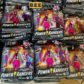 Hộp mô hình Robot siêu nhân Power Rangers Dino hồng cao 15cm xuất xịn - BEE VNXK