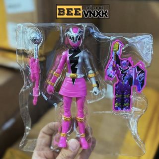 Hộp mô hình Robot siêu nhân Power Rangers Dino hồng cao 15cm xuất xịn - BEE VNXK