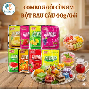 Bột rau câu Thạch Trái Cây Nhiều Vị (40g/gói) - Thạch Dai Giòn, Thơm Mát, Đủ Vị Trái Cây Tự Nhiên