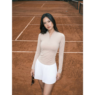 THEKIM Áo dài tay thể thao Pickleball, Tennis, Running , áo tay dài khóa half zip công nghệ PrimeLock mềm mịn T392