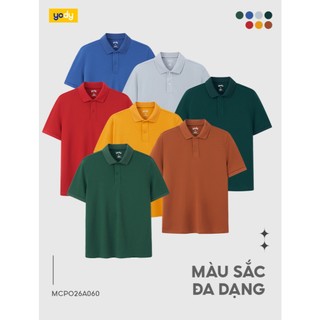 Áo polo nam ngắn tay YODY nẹp to dáng basic dễ phối đồ MCPO26A060