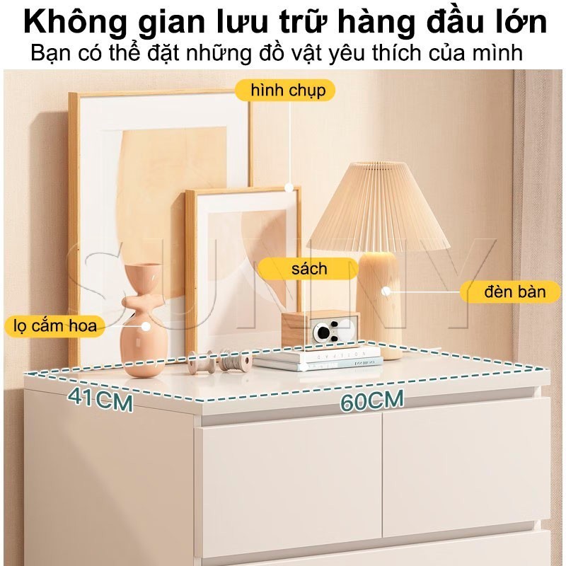 SUNNY Tủ Đựng Quần Áo Gấp Gọn, Tủ Ngăn Kéo Gỗ MDF Chống Ẩm Đa Năng 3/4/5 Tầng