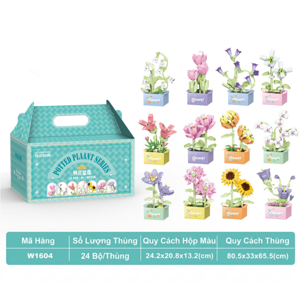 COMBO Bộ Lắp Ráp Mô Hình Giải Trí MINI 3D Chậu Hoa Chậu Cây Lá Đáng Yêu