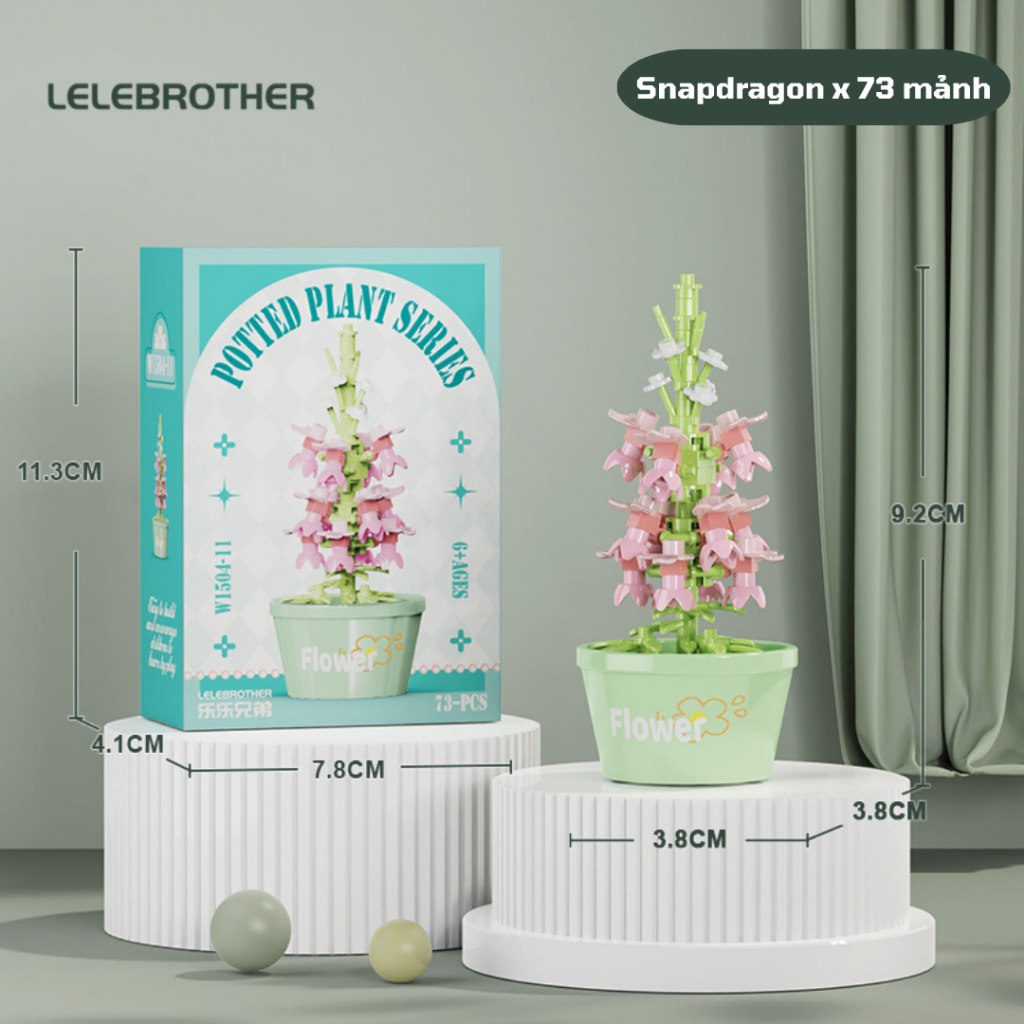 COMBO Bộ Lắp Ráp Mô Hình Giải Trí MINI 3D Chậu Hoa Chậu Cây Lá Đáng Yêu