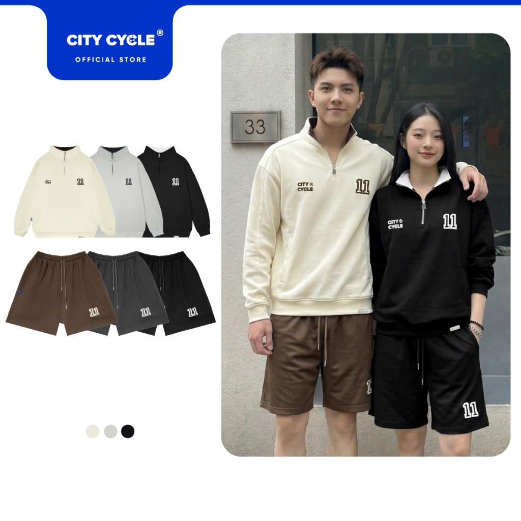 Combo set bộ nỉ sweater nam nữ mùa đông Local Brand Chính Hãng City Cycle Combo bộ nỉ Balance Number