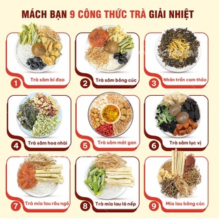 Trà sâm dứa, vị ngọt dịu, đậm vị trà, hương sâm dứa, thanh mát, giải khát, phù hợp mọi lứa tuổi