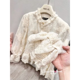 Áo ren xinh màu kem kem nhẹ nhàng xinh đẹp dành cho chị em mặc đi chơi hẹn hò sang chảnh đỏng đảnh - Baotrang.clothes