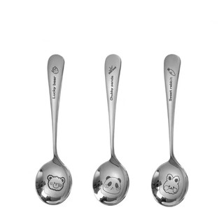 Thìa Inox 304 Ăn Dặm Cho Bé An Toàn Không Gỉ Sét Sáng Bóng Họa Tiết Dễ Thương