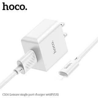 Bộ sạc Hoco C106 cổng LaiNing dài 1M, 2.1A (Trắng)