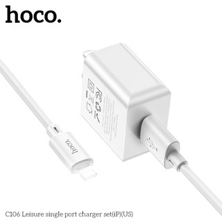 Bộ sạc Hoco C106 cổng LaiNing dài 1M, 2.1A (Trắng)