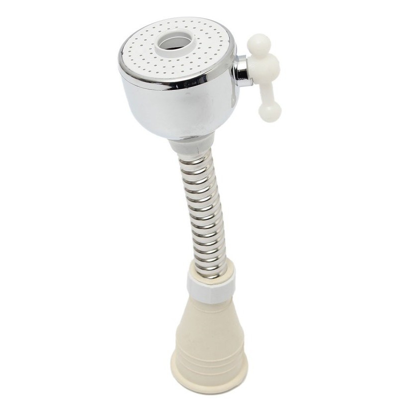 Đầu vòi rửa bát tăng áp có 2 chế độ nước xoay 360 độ chống bắn nước, đầu nối cao su