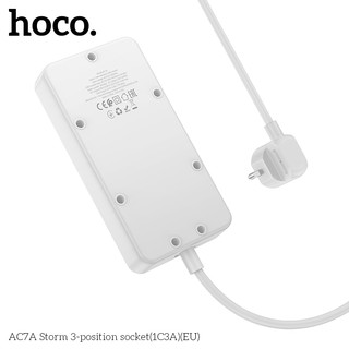 Ổ cắm điện thông minh Hoco AC7A 1 USB TypeC, 3 USB-A max 3.4A 17W, 3 Socket, công suất 2500W
