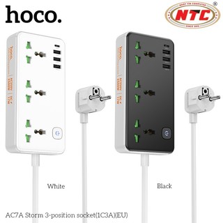 Ổ cắm điện thông minh Hoco AC7A 1 USB TypeC, 3 USB-A max 3.4A 17W, 3 Socket, công suất 2500W