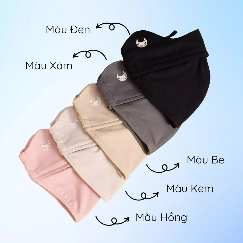 Khẩu Trang Chống Tia UV Unicare Chống Nắng, Vải Lụa Băng Mịn Thoáng Mát, Chống Tia UV UPF50+