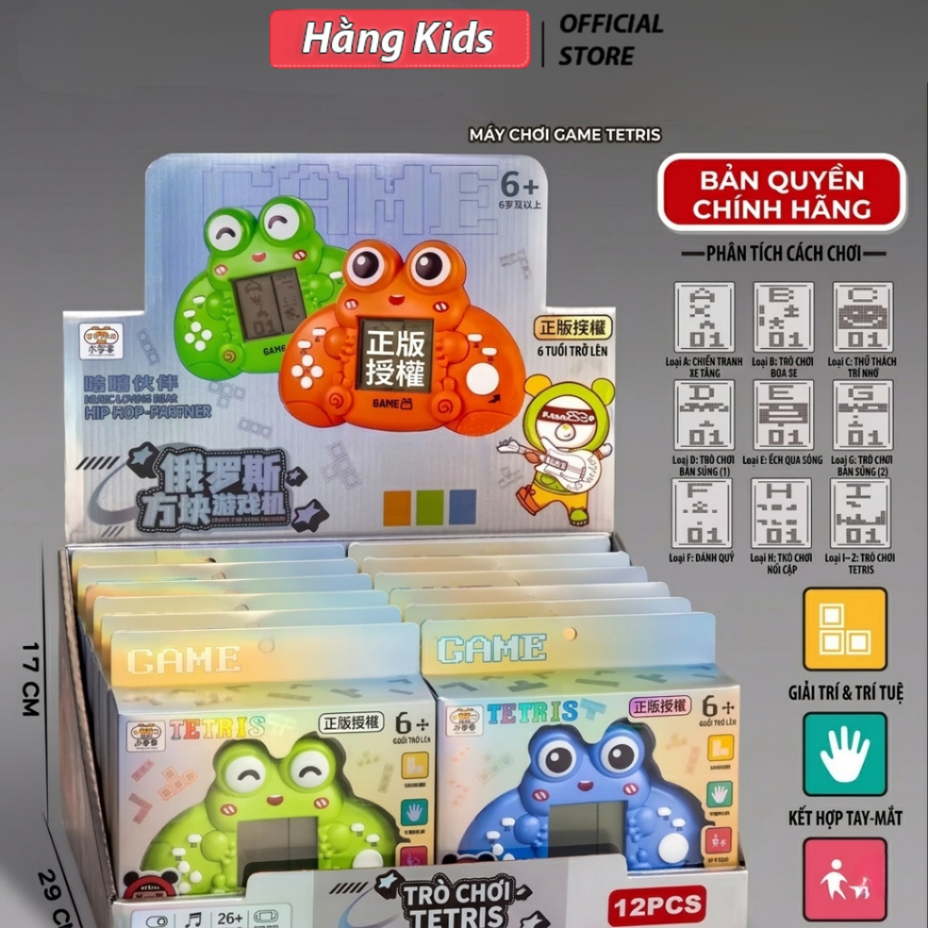 Máy Chơi Game Cầm Tay Mini Hình Ếch Dễ Thương | Game Tuổi Thơ Tetris Cho Bé