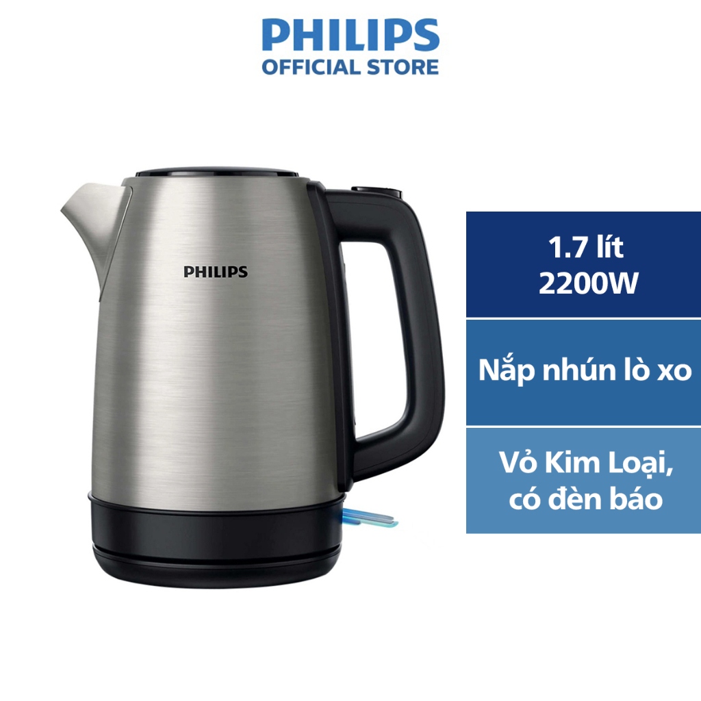 Bình Đun Siêu Tốc PHILIPS HD9350 /90, Công Suất 2200 W, Dung Tích 1700 mL, Bảo Hành 24 Tháng