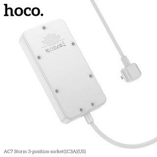 Ổ cắm điện thông minh Hoco AC7 1 USB TypeC, 3 USB-A max 3.4A 17W, 3 Socket, công suất 2500W