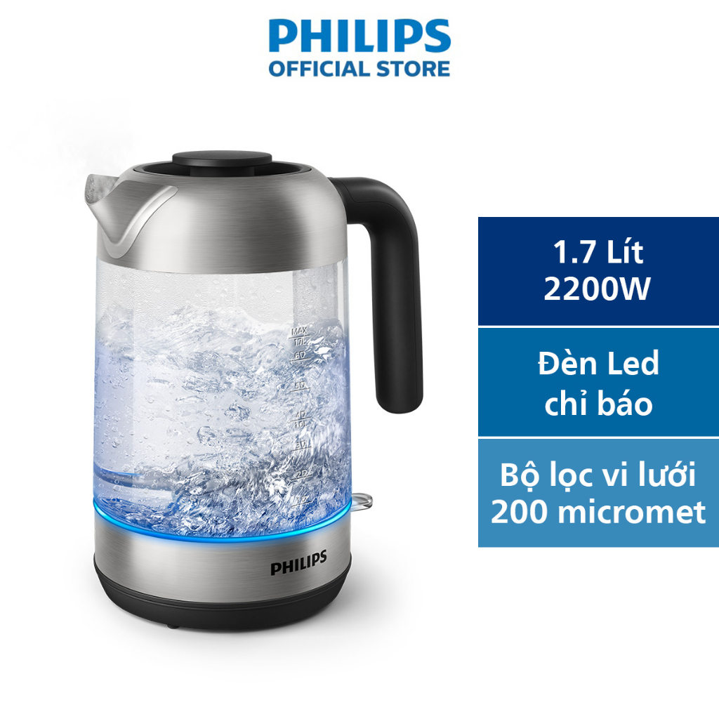Bình Đun Siêu Tốc PHILIPS HD9339/80 (1.7L - 2200W)- Bảo hành chính hãng 24 tháng
