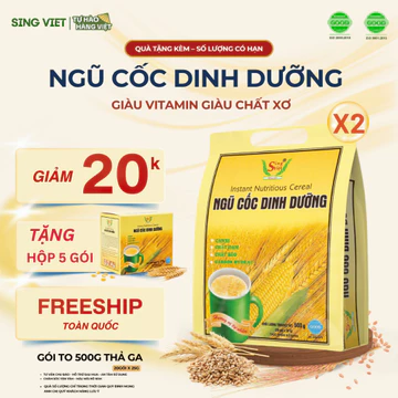 [TẶNG HỘP NGŨ CỐC] 2 Ngũ Cốc Dinh Dưỡng Sing Việt Bổ Sung Giàu Vitamin Chất Sơ Cho Người Kén Ăn Còi