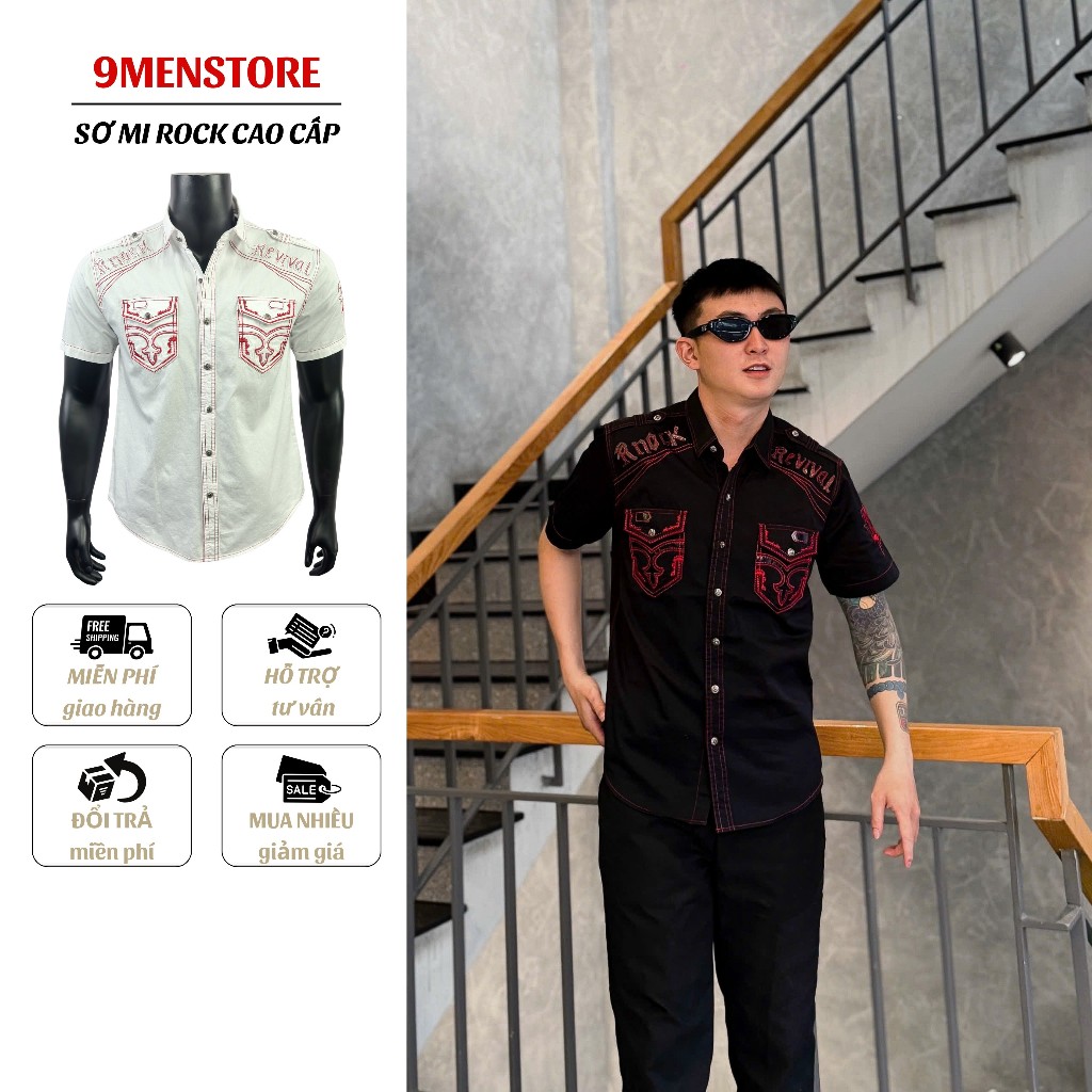 Sơ Mi Classic Nam Cao Cấp Thêu Họa Tiết Chỉ Ẩn Sang Trọng - Vải Kaki Tôn Dáng, Cúc Kim Loại Đẳng Cấp 026