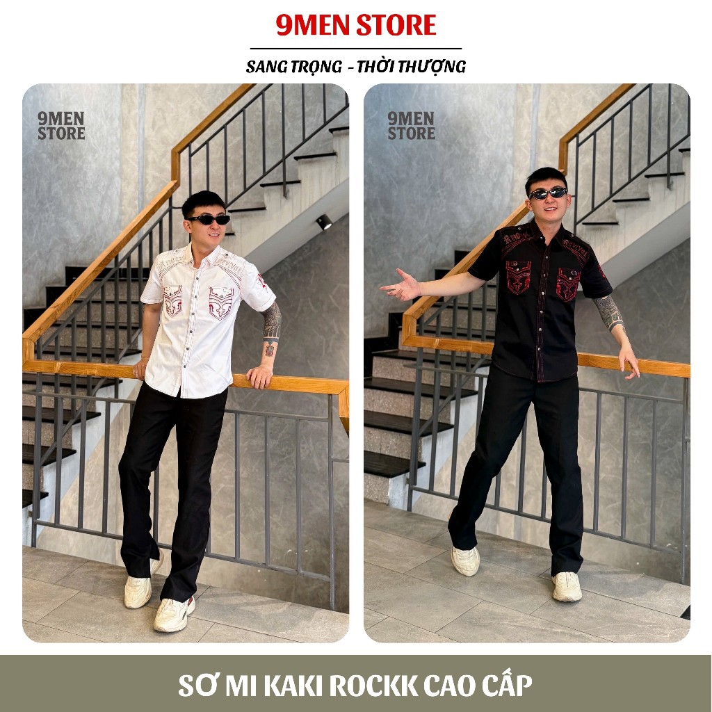 Sơ Mi Classic Nam Cao Cấp Thêu Họa Tiết Chỉ Ẩn Sang Trọng - Vải Kaki Tôn Dáng, Cúc Kim Loại Đẳng Cấp 026