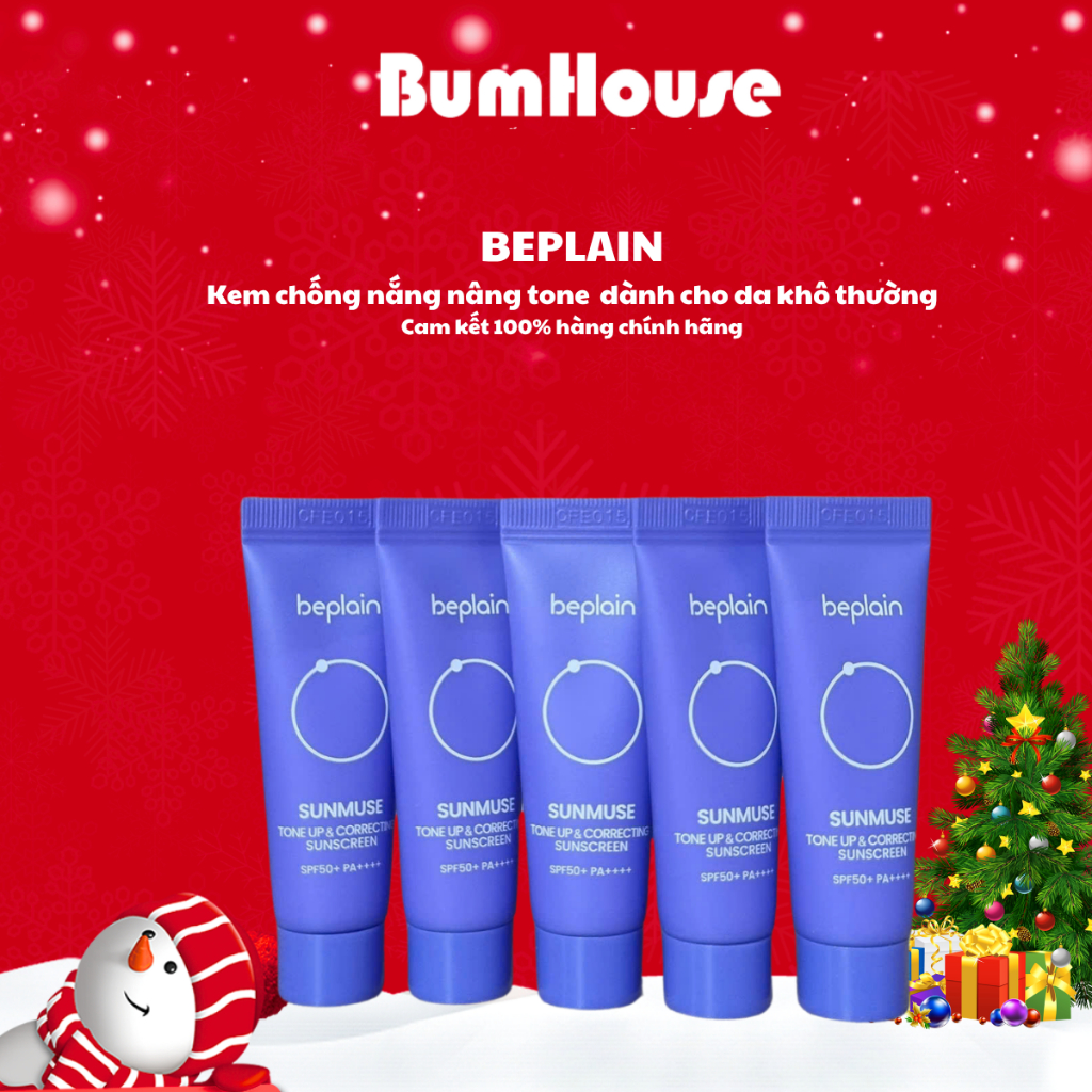 Combo 5 Tuýp Kem Chống Nắng Nâng Tone Beplain Sunmuse Tone Up & Correcting Sunscreen SPF50+ PA++++ 10ml Màu tím
