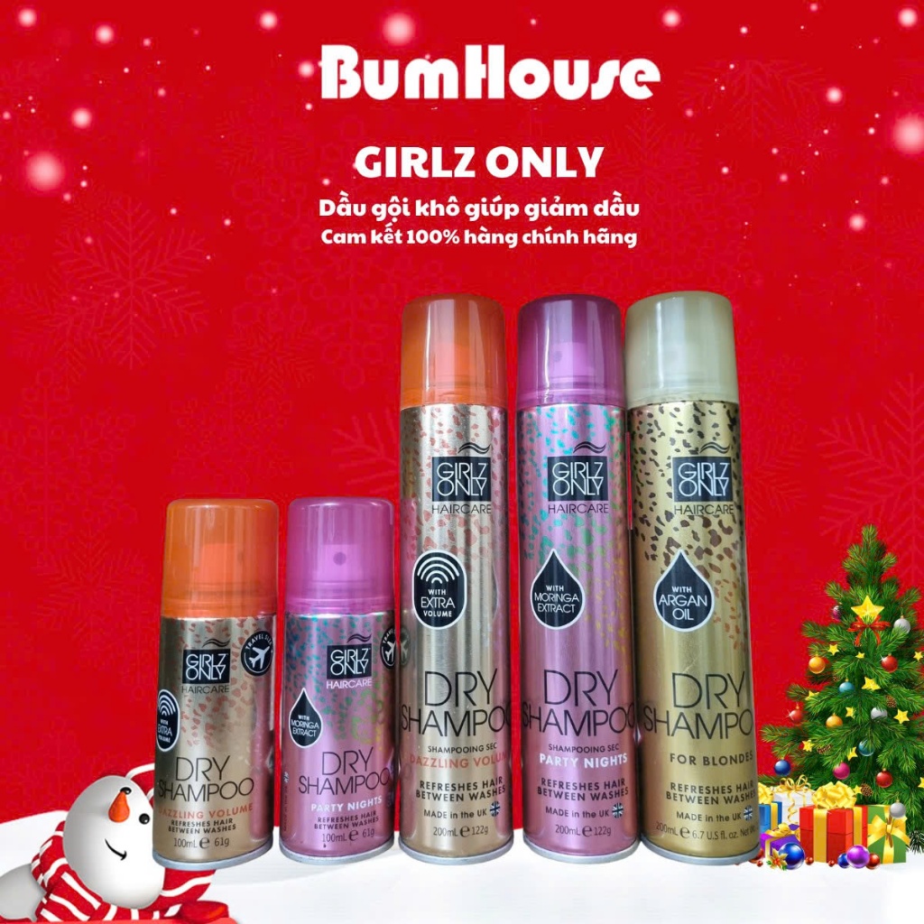 Dầu Gội Khô Girlz Only Party Nights/ Dazzling Volume /For Blondes 100ml 200ml