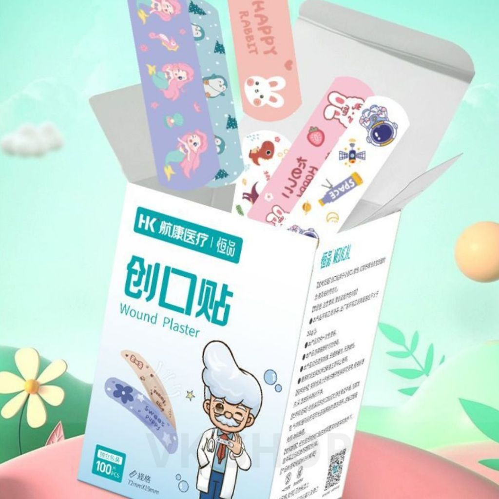 Băng Keo Cá Nhân Chống Nước Trong Suốt Hình Hoạt Hình – Dán Vết Thương, Bảo Vệ Da, Tiện Mang Theo, An Toàn