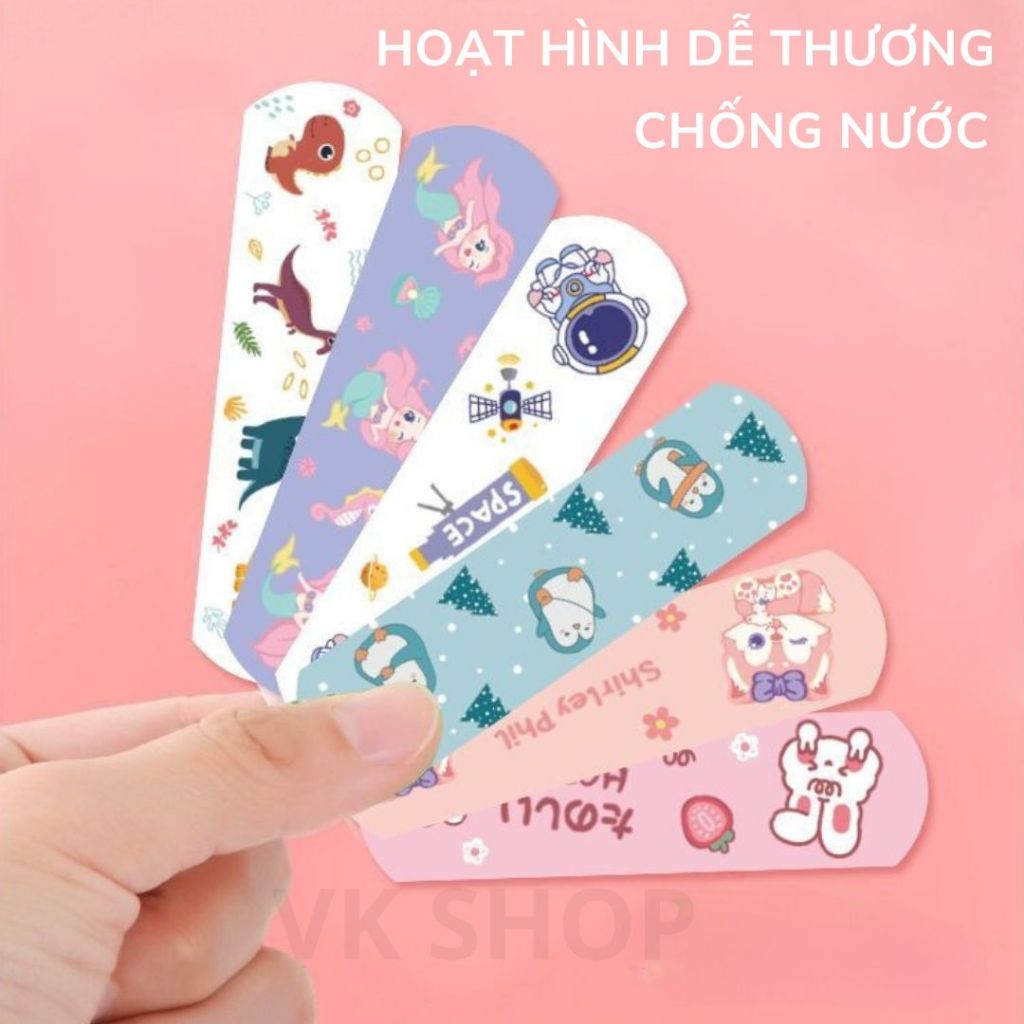 Băng Keo Cá Nhân Chống Nước Trong Suốt Hình Hoạt Hình – Dán Vết Thương, Bảo Vệ Da, Tiện Mang Theo, An Toàn