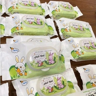 [Thùng 32 Gói] Khăn Giấy Ướt Gia Đình Phú Đạt Chính Hãng 100-120 Tờ/Gói Tiện Lợi, An Toàn Cho Da