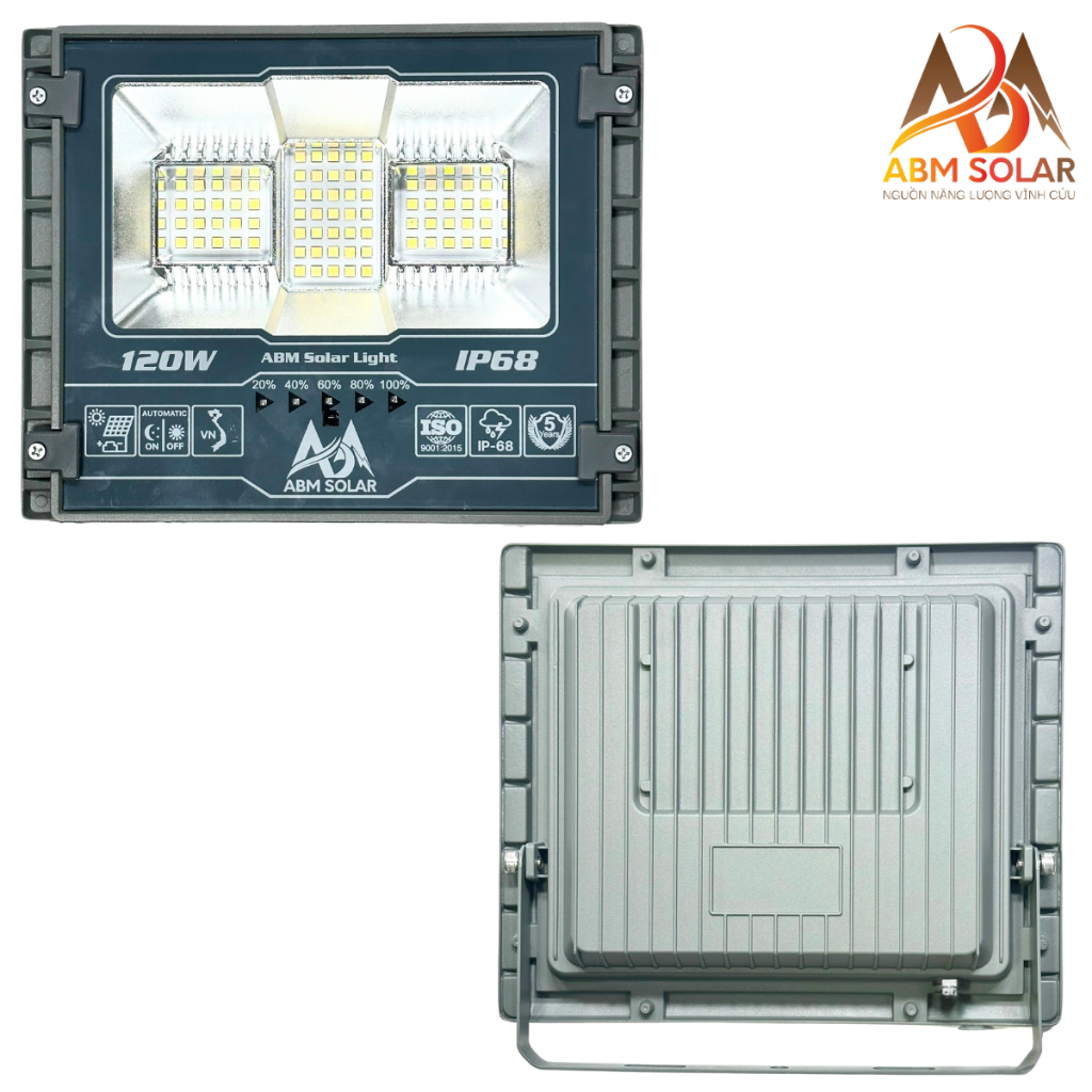 [800W] Đèn Năng Lượng Mặt Trời Nhôm Đúc Nguyên Khối , Đổi 3 màu ánh sáng , Công Suất 800W ABM SOLAR