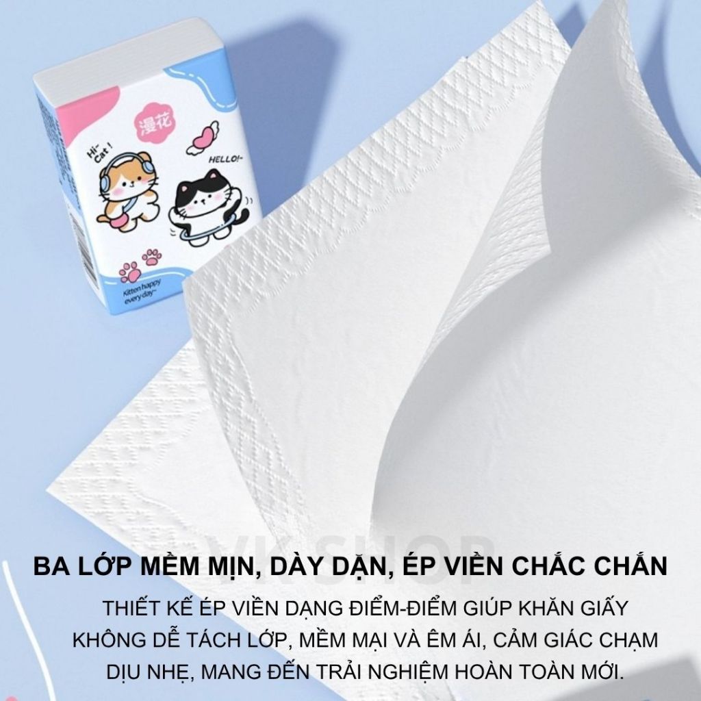 Set 10 Bịch Khăn Giấy Mini Bỏ Túi Cao Cấp – Khăn Giấy Tiện Lợi, Nhỏ Gọn, Sạch Khuẩn, Dùng Du Lịch, Công Tác, Học Sinh, V