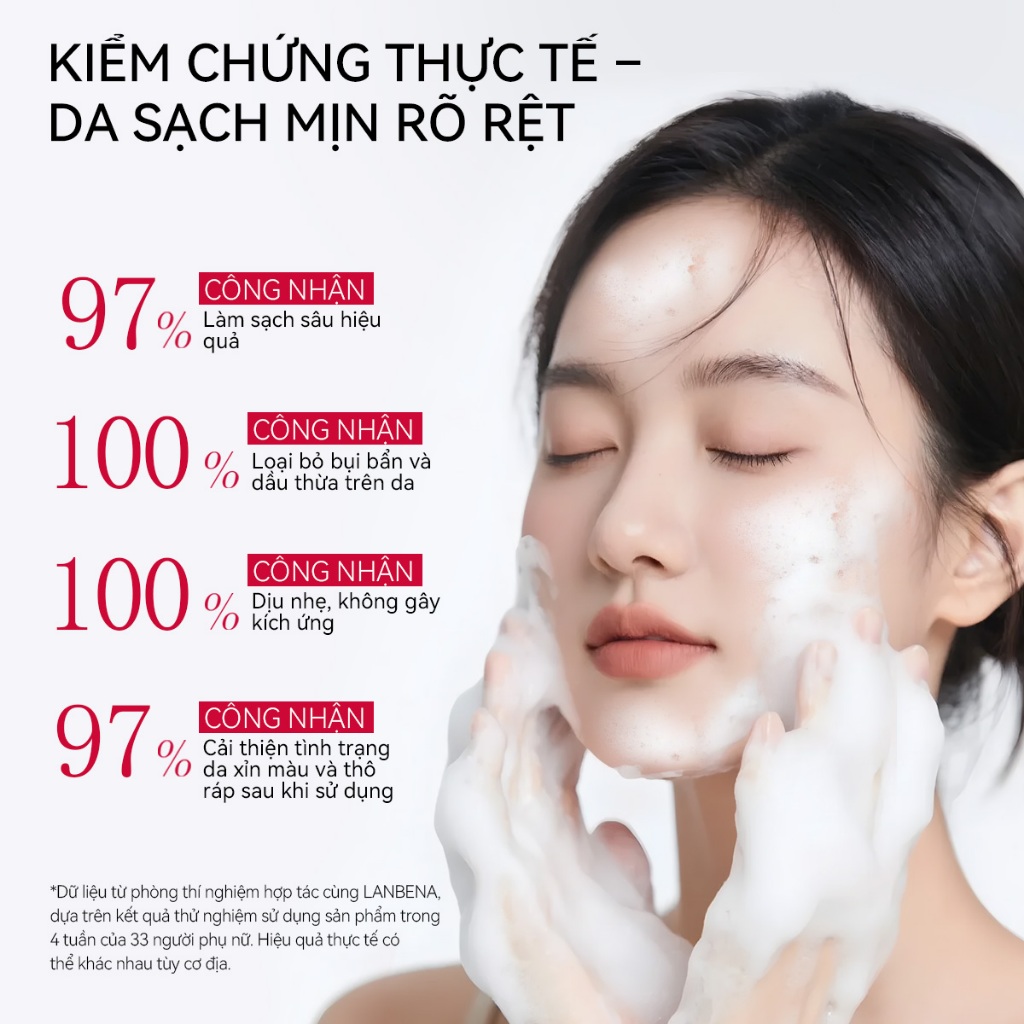 LANBENA COMBO Sữa Rửa Mặt + Mặt Nạ Thạch Collagen*5PCS trẻ hóa da chứa Retinol / Sữa rửa mặt làm sáng da Vitamin C