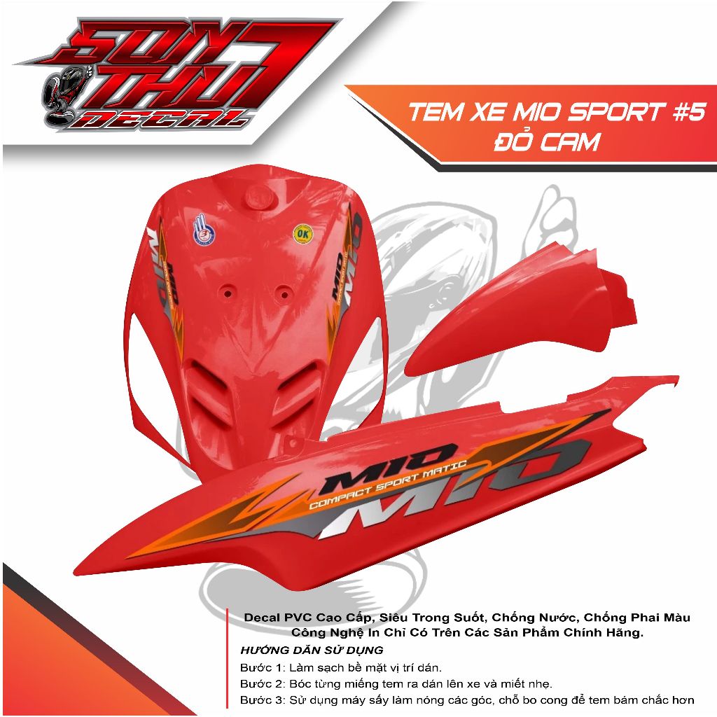 Tem xe Mio Sport #5 (CHẤT LƯỢNG CAO - SẮC NÉT - KHÔNG PHAI MÀU)