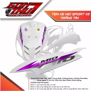 Tem xe Mio Sport #5 (CHẤT LƯỢNG CAO - SẮC NÉT - KHÔNG PHAI MÀU)