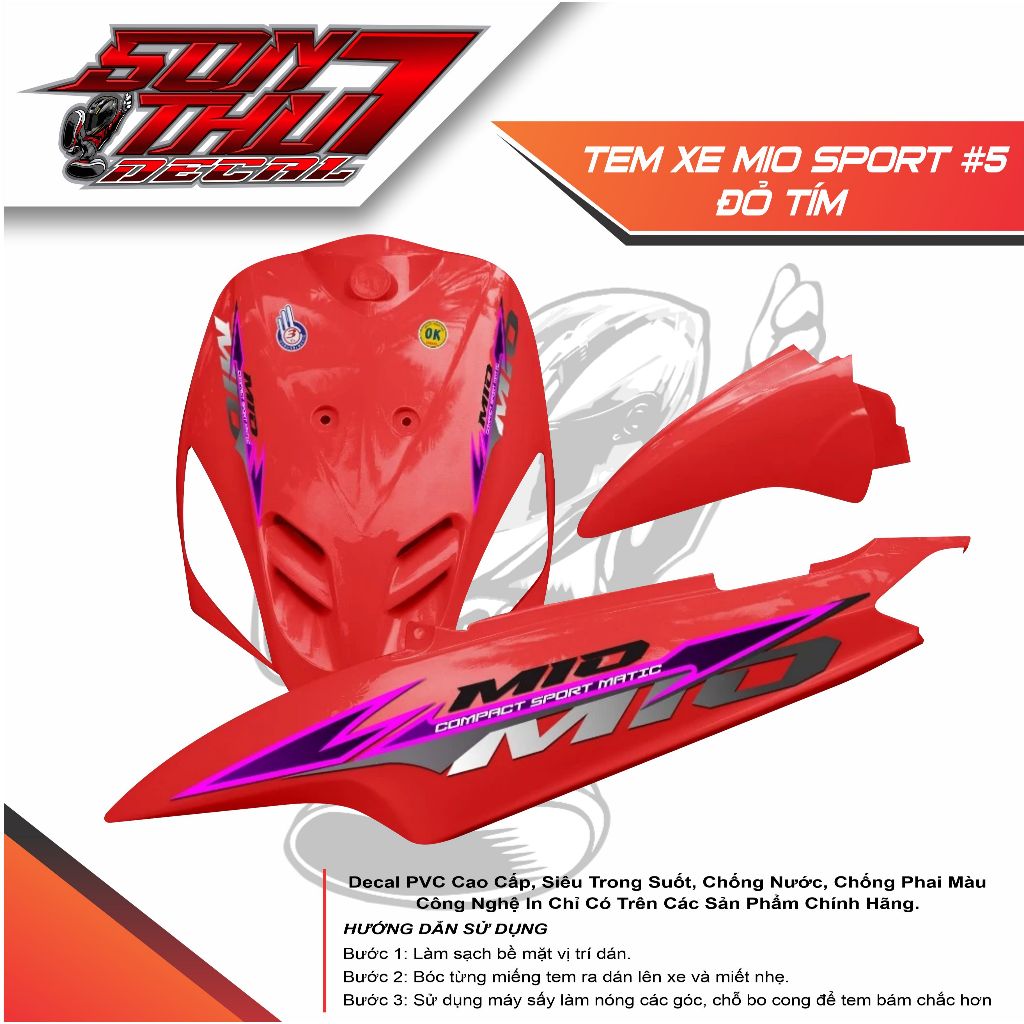Tem xe Mio Sport #5 (CHẤT LƯỢNG CAO - SẮC NÉT - KHÔNG PHAI MÀU)