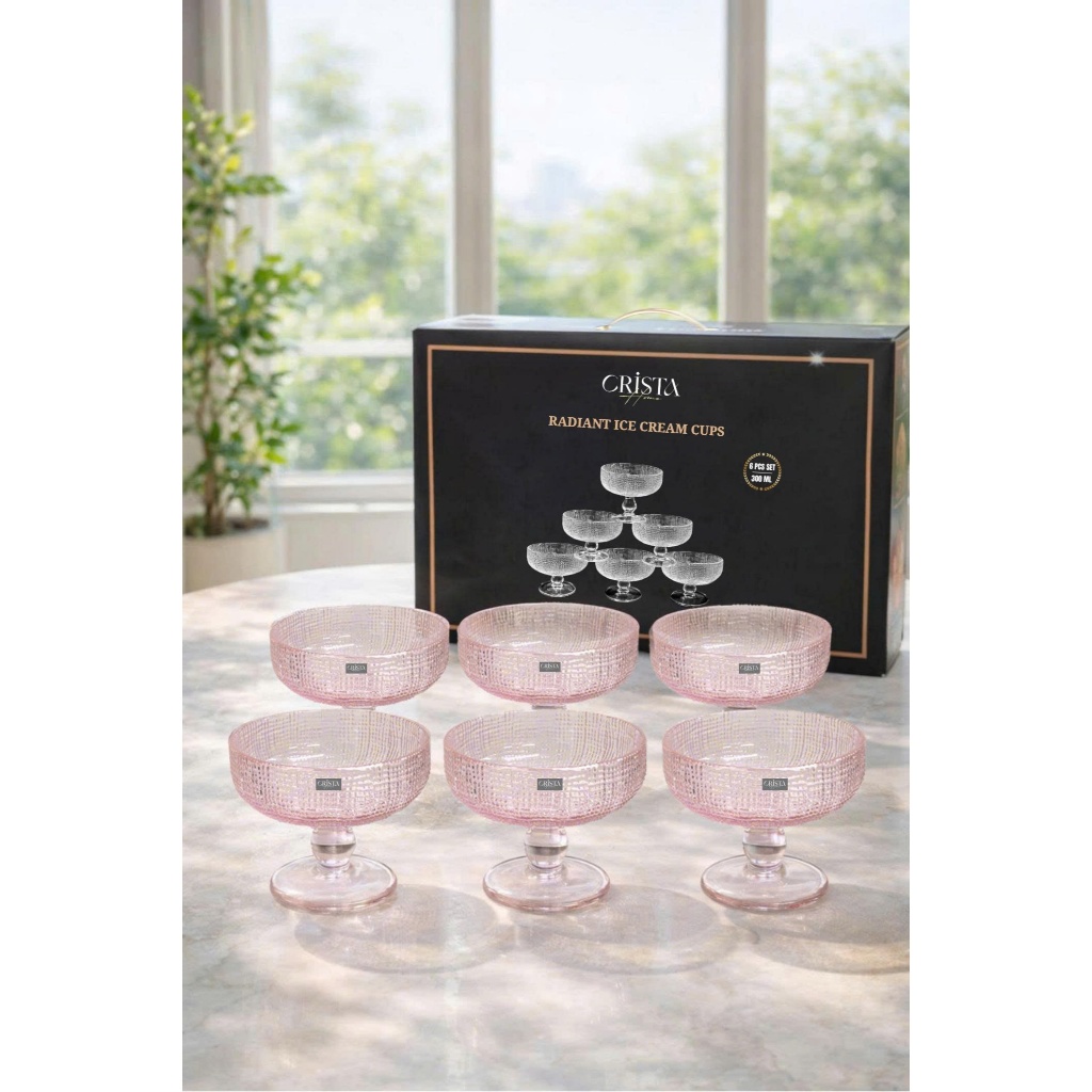 FULL BỘ VÂN LƯỚI HỒNG PASTEL THỦY TINH CAO CẤP - CRISTA HOME CHÍNH HÃNG
